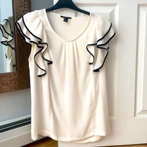 Cream Ruffle blouse